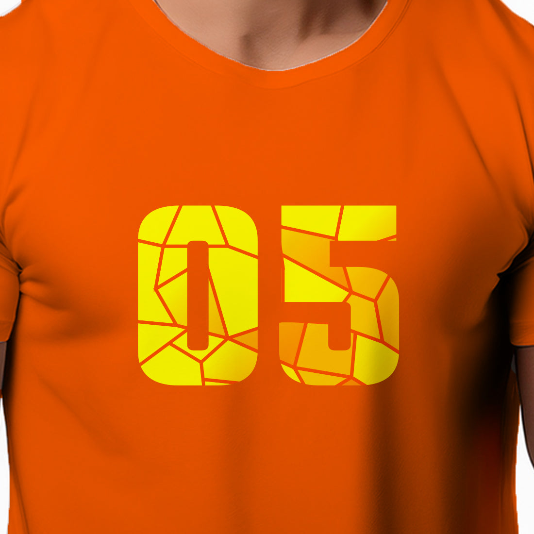 05 Number Men Unisex T-Shirt (Orange)