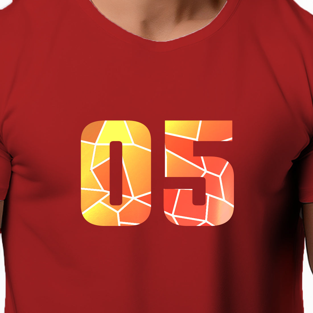 05 Number Men Unisex T-Shirt (Red)