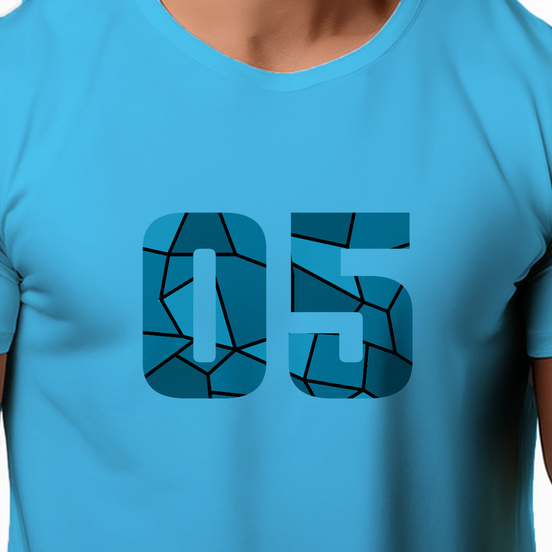 05 Number Men Unisex T-Shirt (Sky Blue)