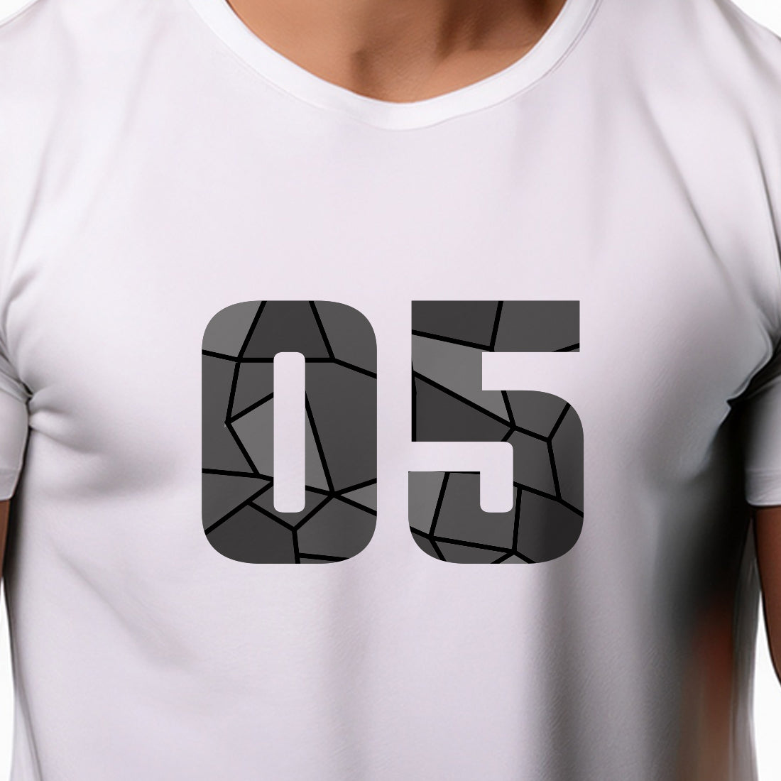 05 Number Men Unisex T-Shirt (White)