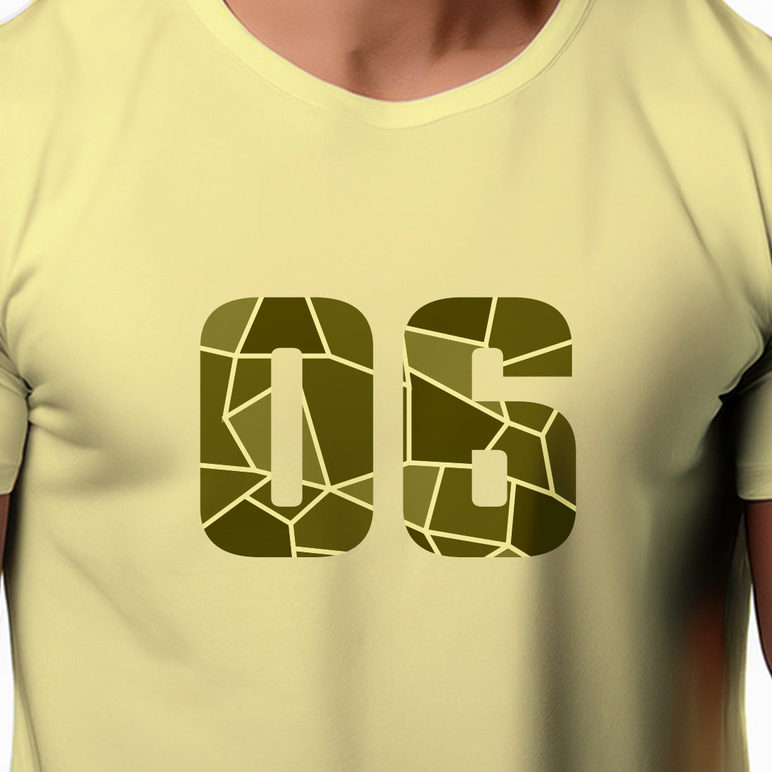 06 Number Men Unisex T-Shirt (Butter Yellow)