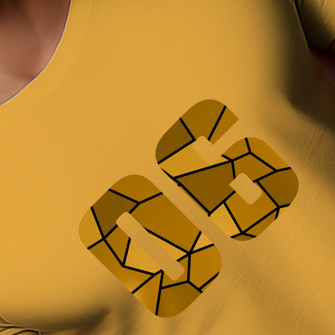 06 Number Men Unisex T-Shirt (Golden Yellow)