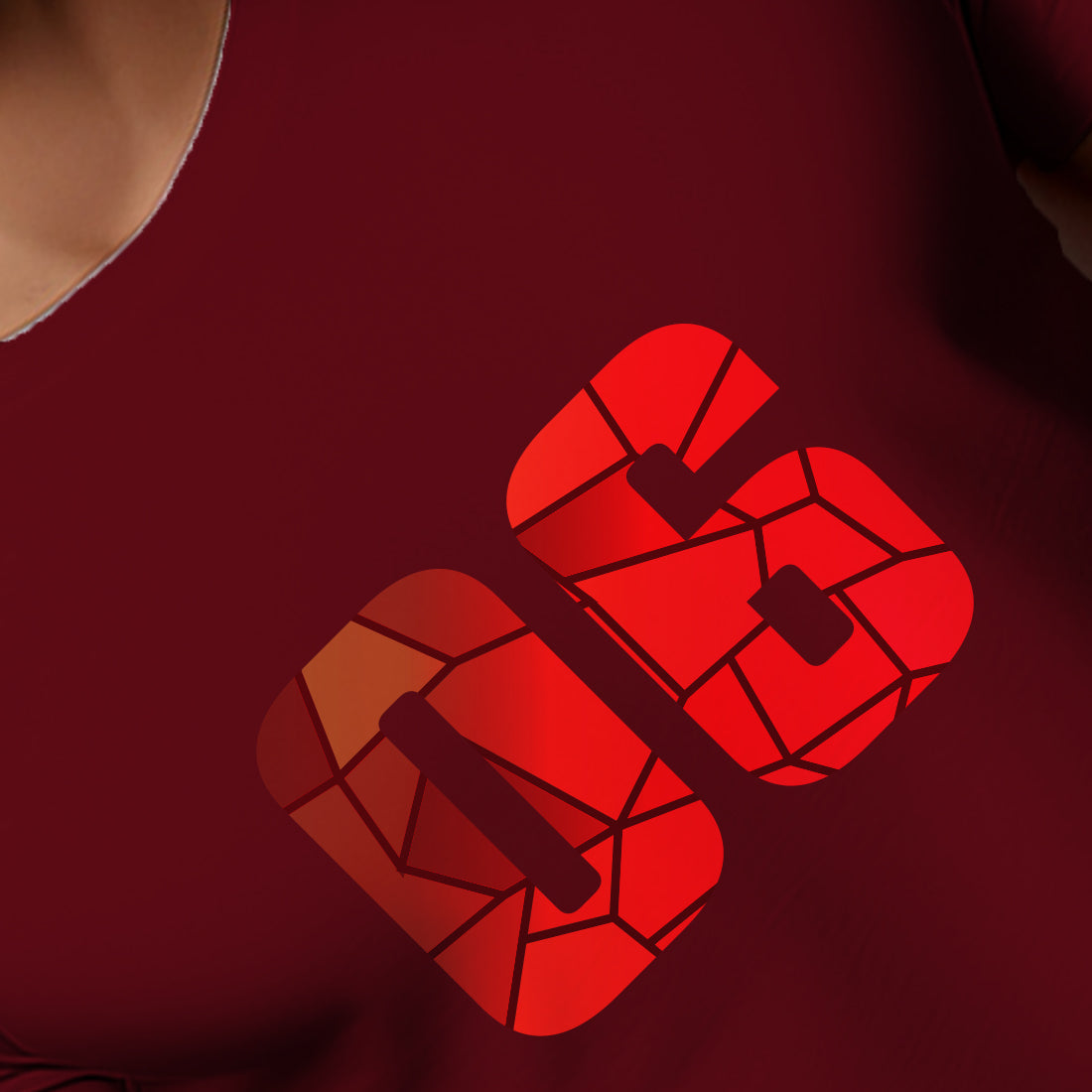 06 Number Men Unisex T-Shirt (Maroon)
