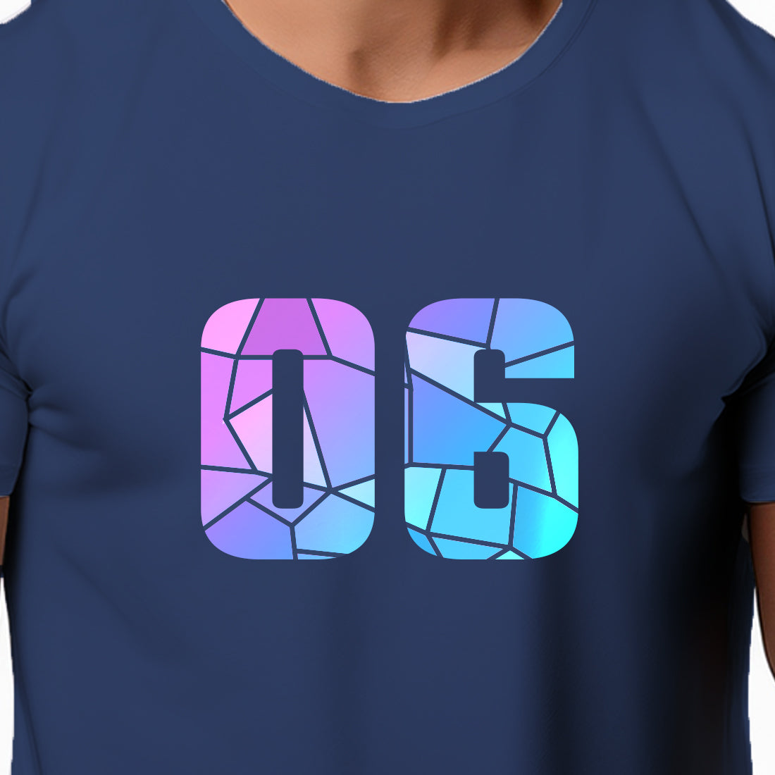 06 Number Men Unisex T-Shirt (Navy Blue)