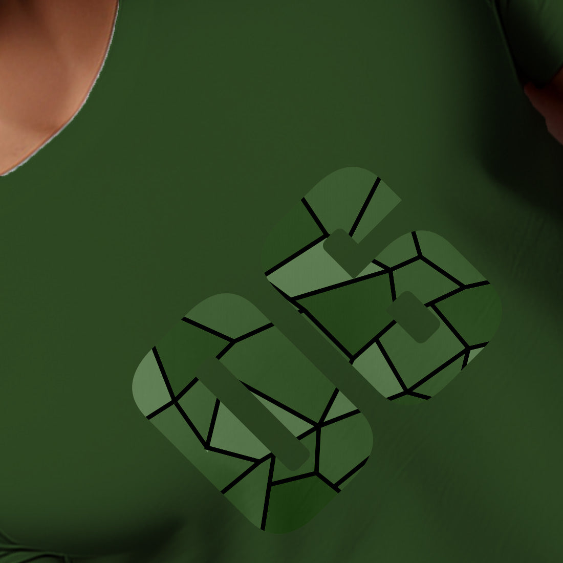 06 Number Men Unisex T-Shirt (Olive Green)