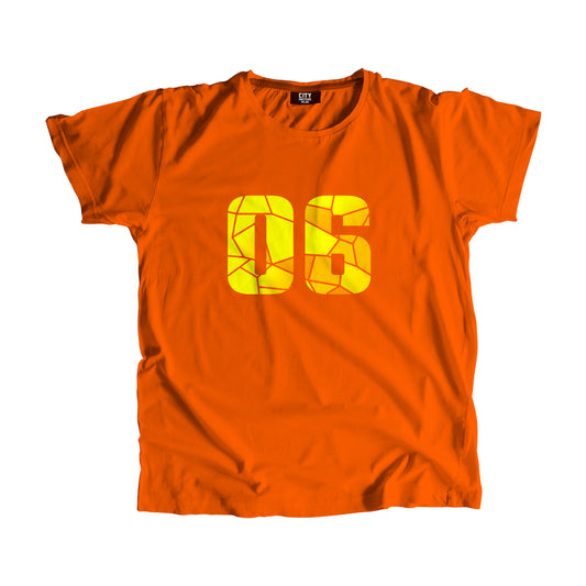 06 Number Men Unisex T-Shirt (Orange)