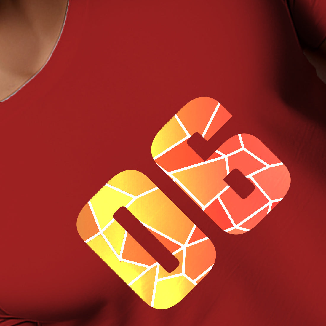 06 Number Men Unisex T-Shirt (Red)