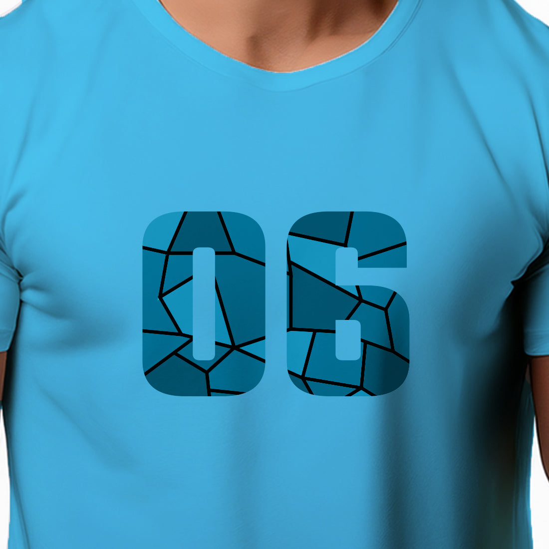 06 Number Men Unisex T-Shirt (Sky Blue)
