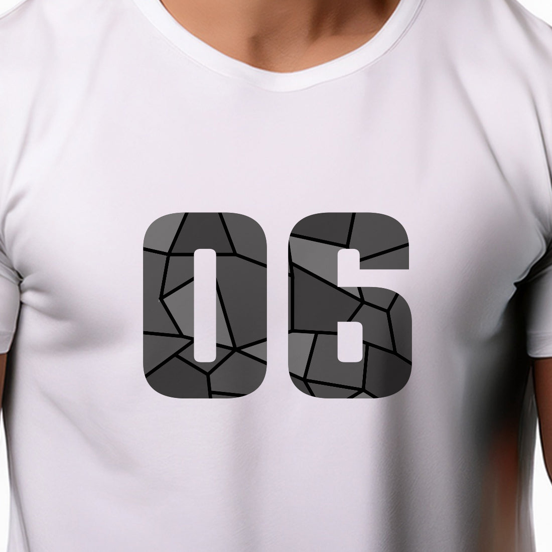 06 Number Men Unisex T-Shirt (White)