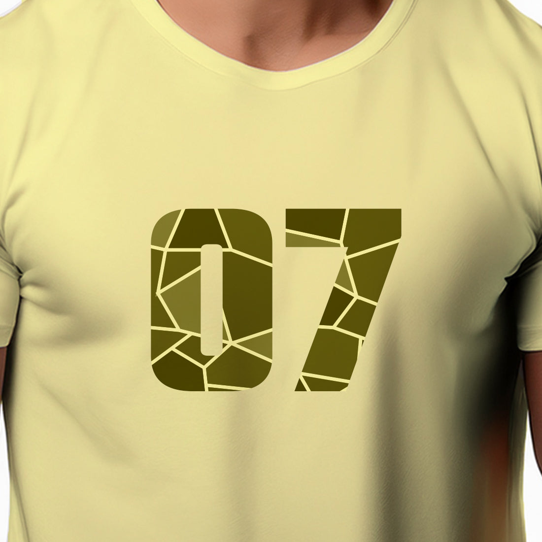07 Number Men Unisex T-Shirt (Butter Yellow)