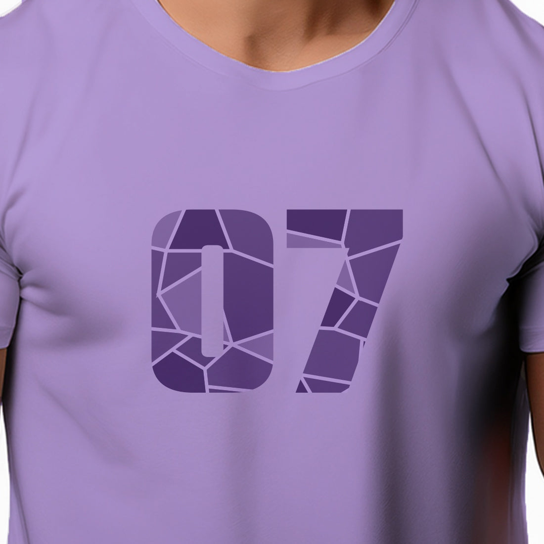 07 Number Men Unisex T-Shirt (Iris Lavender)