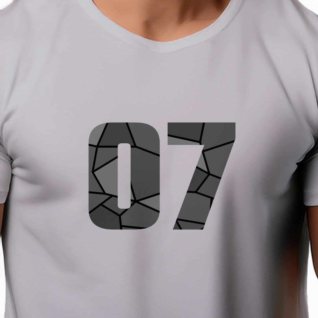 07 Number Men Unisex T-Shirt (Melange Grey)