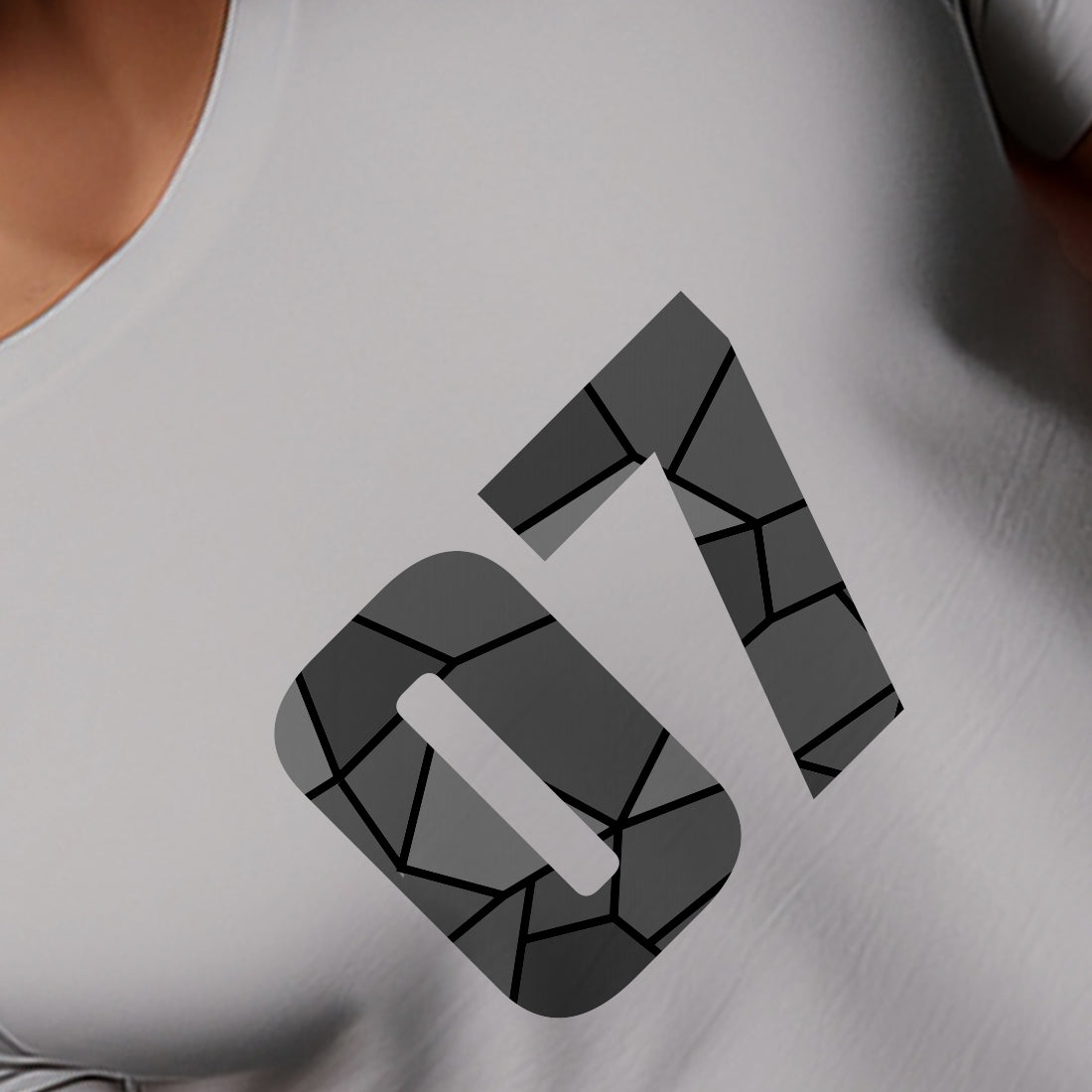 07 Number Men Unisex T-Shirt (Melange Grey)