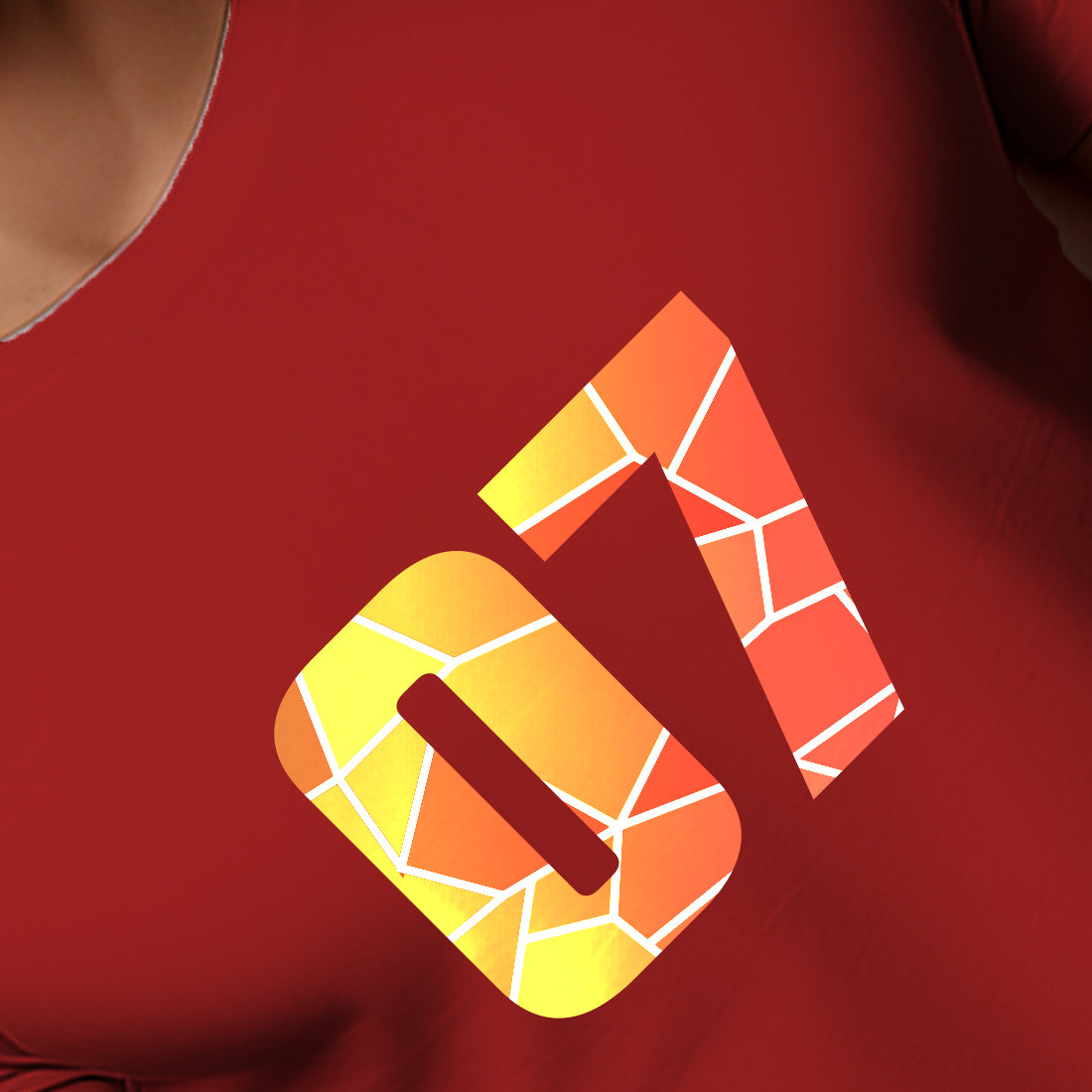07 Number Men Unisex T-Shirt (Red)