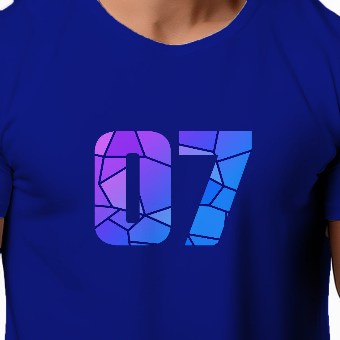 07 Number Men Unisex T-Shirt (Royal Blue)