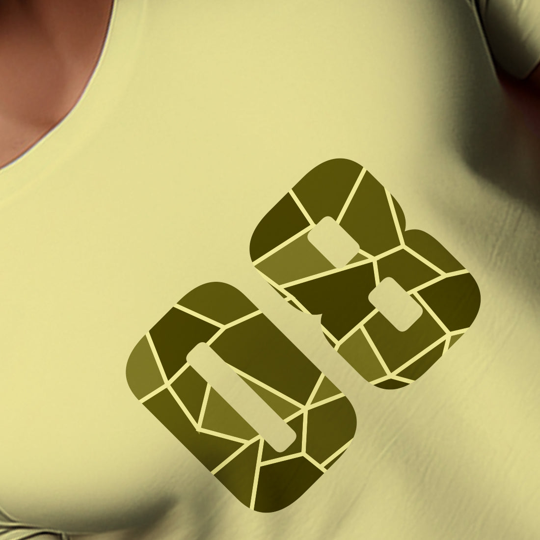 08 Number Men Unisex T-Shirt (Butter Yellow)