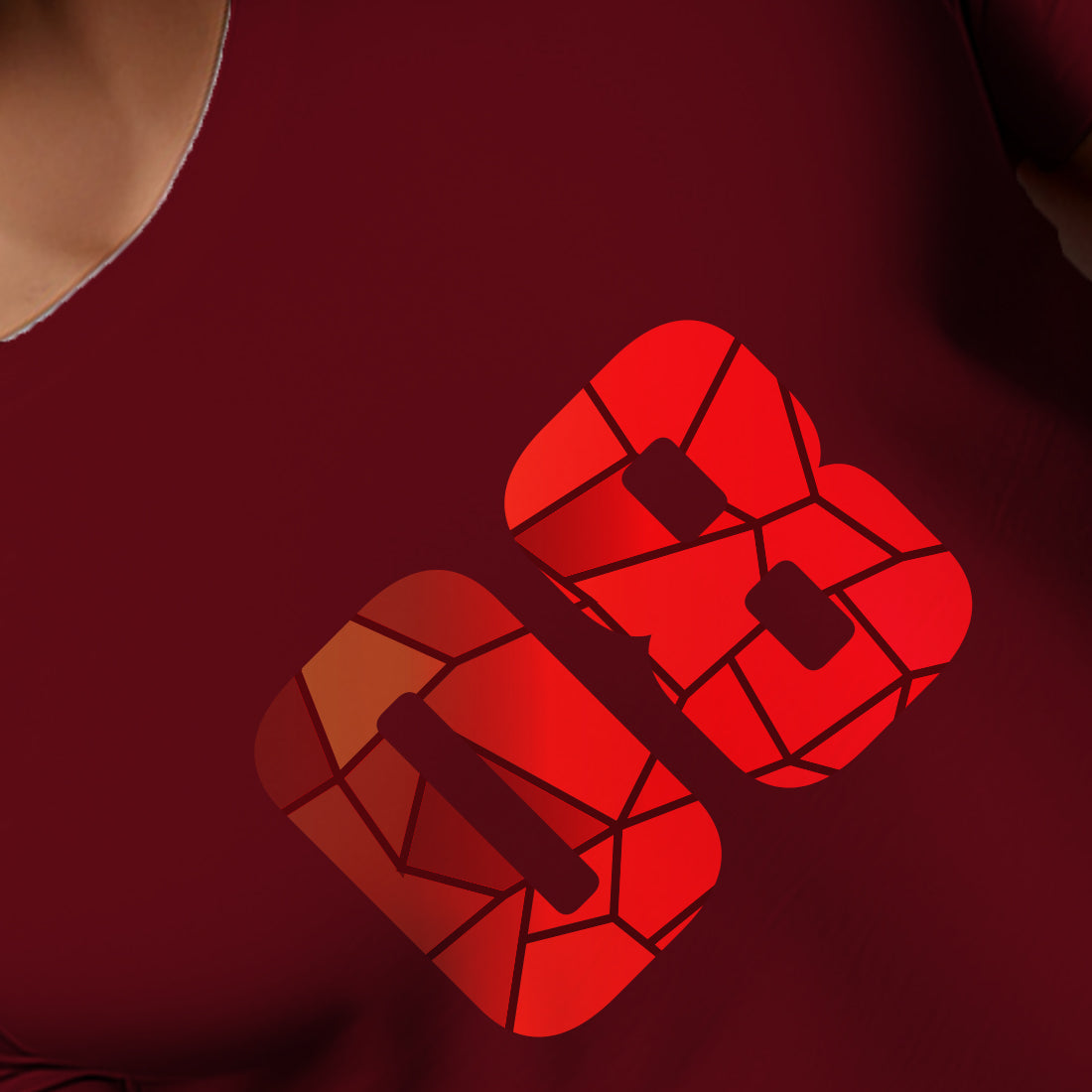 08 Number Men Unisex T-Shirt (Maroon)