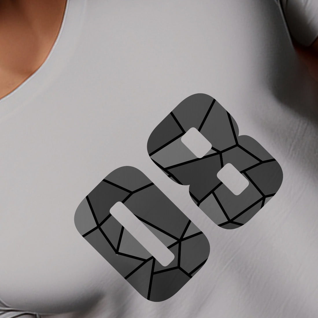 08 Number Men Unisex T-Shirt (Melange Grey)