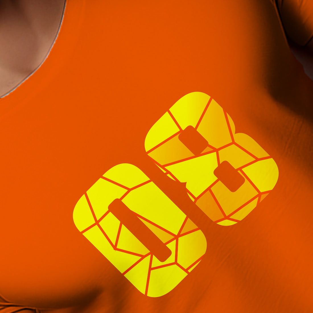08 Number Men Unisex T-Shirt (Orange)
