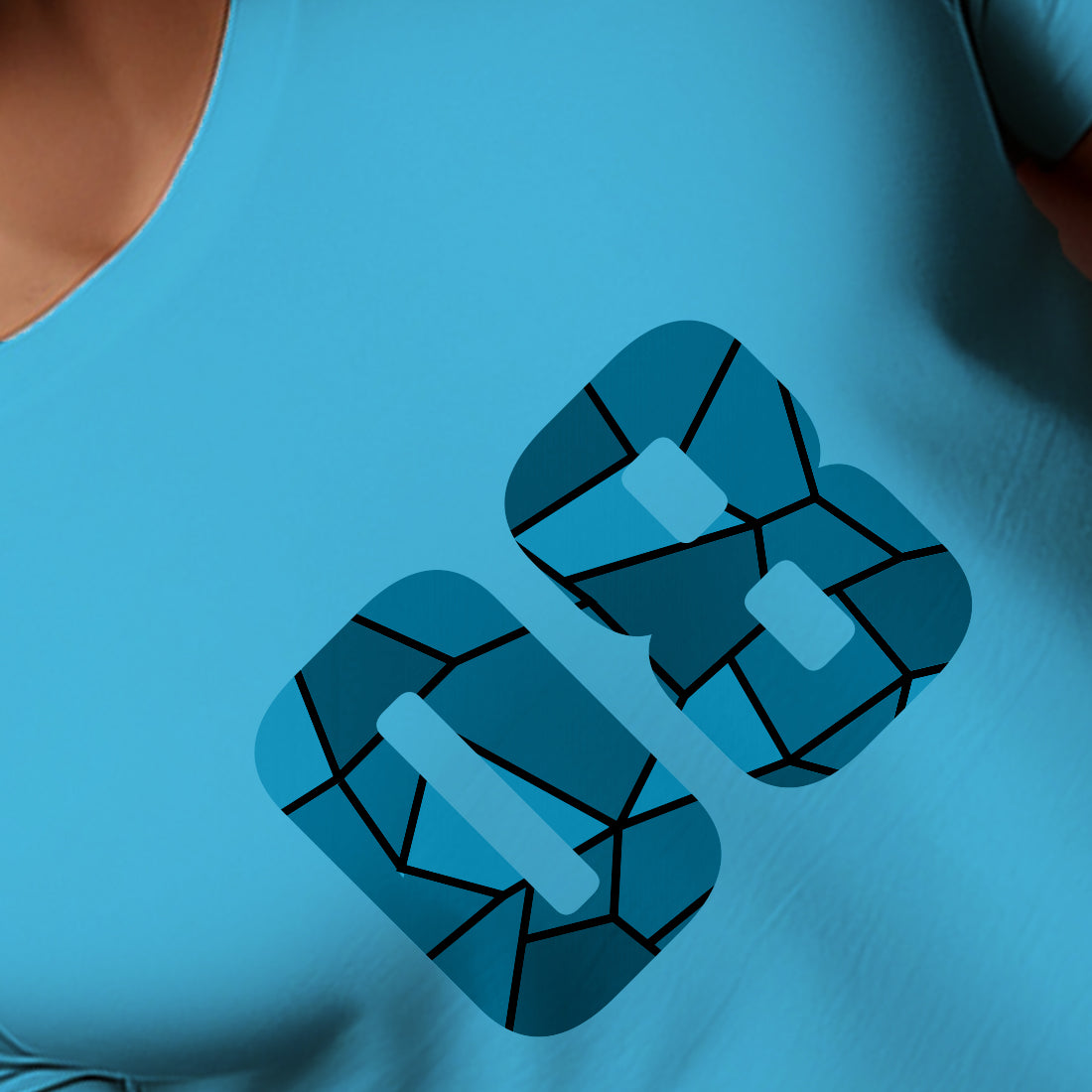 08 Number Men Unisex T-Shirt (Sky Blue)