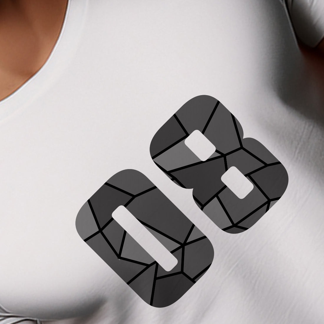 08 Number Men Unisex T-Shirt (White)