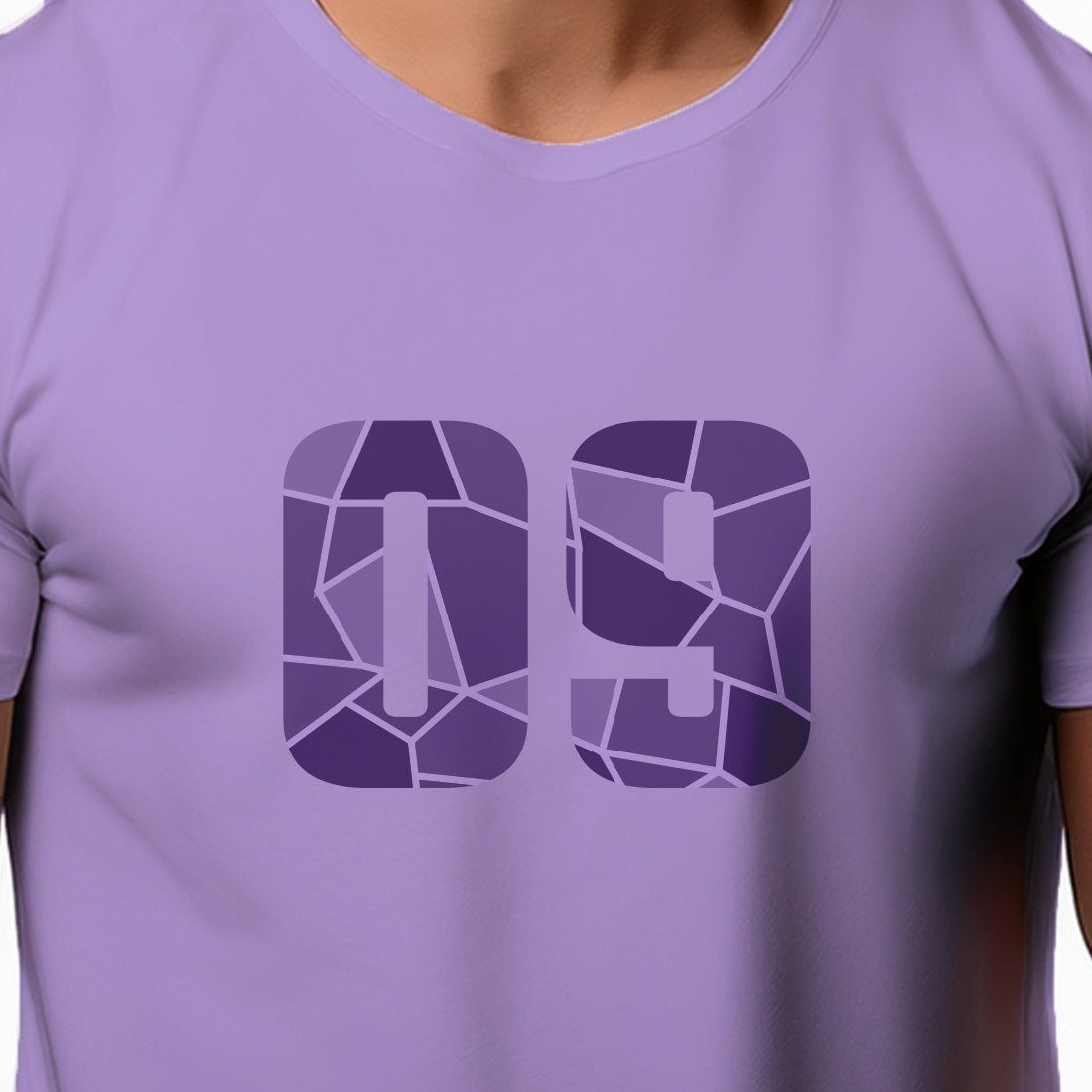 09 Number Men Unisex T-Shirt (Iris Lavender)