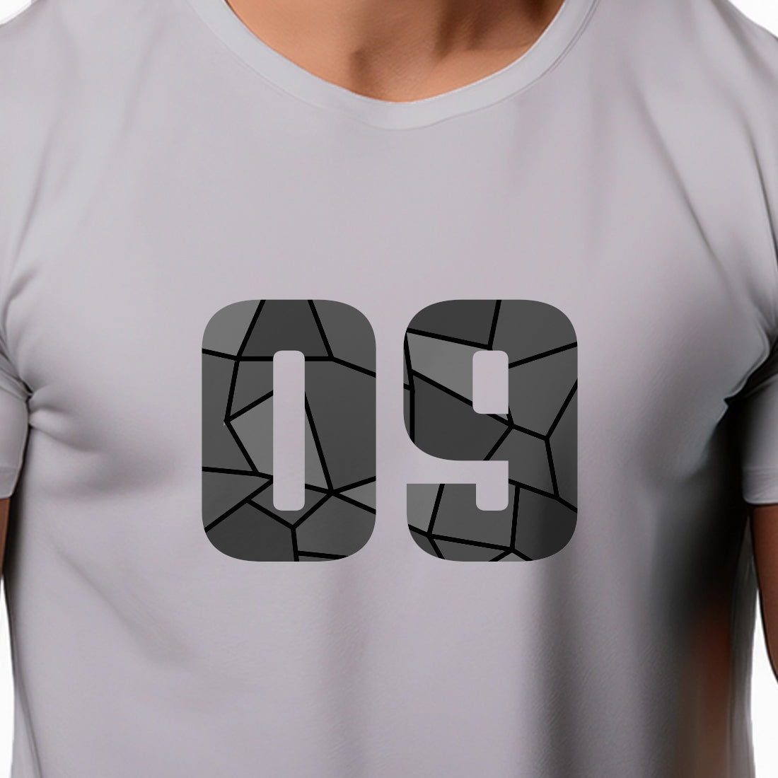 09 Number Men Unisex T-Shirt (Melange Grey)