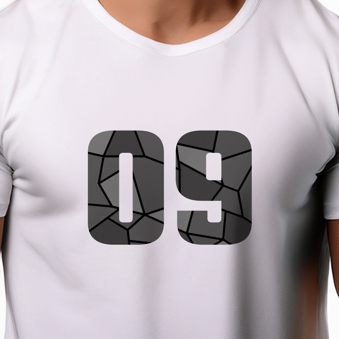 09 Number Men Unisex T-Shirt (White)
