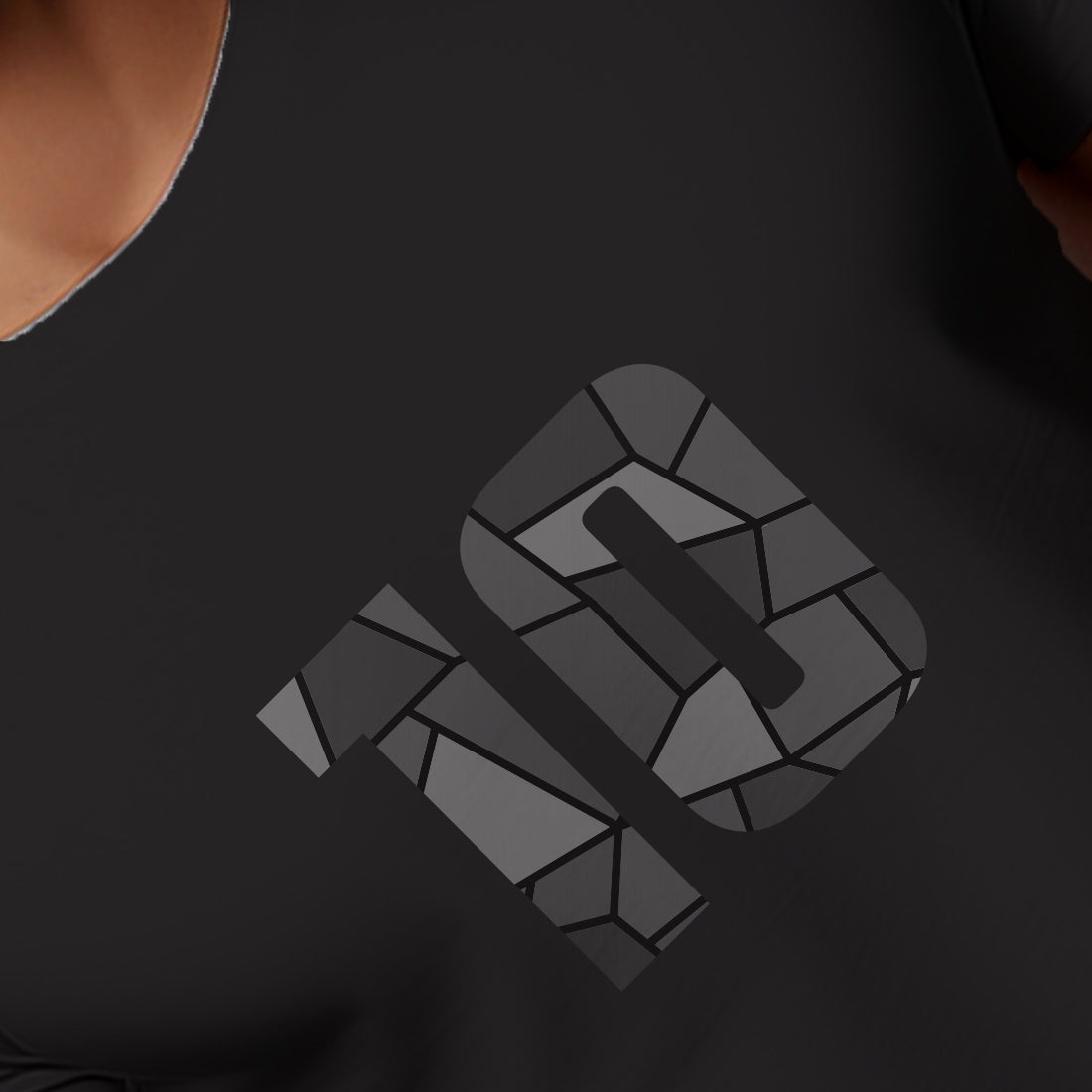 10 Number Men Unisex T-Shirt (Black)