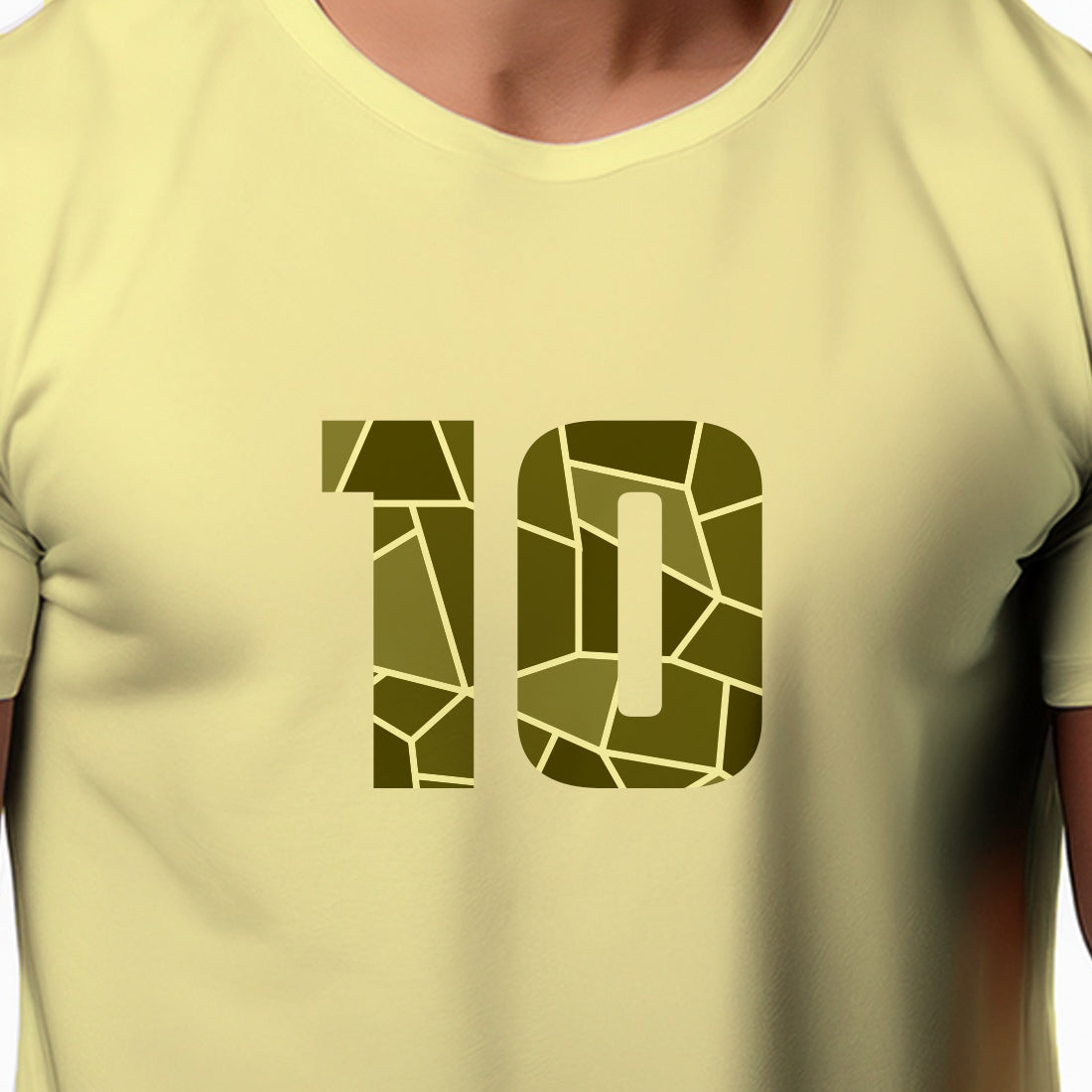 10 Number Men Unisex T-Shirt (Butter Yellow)