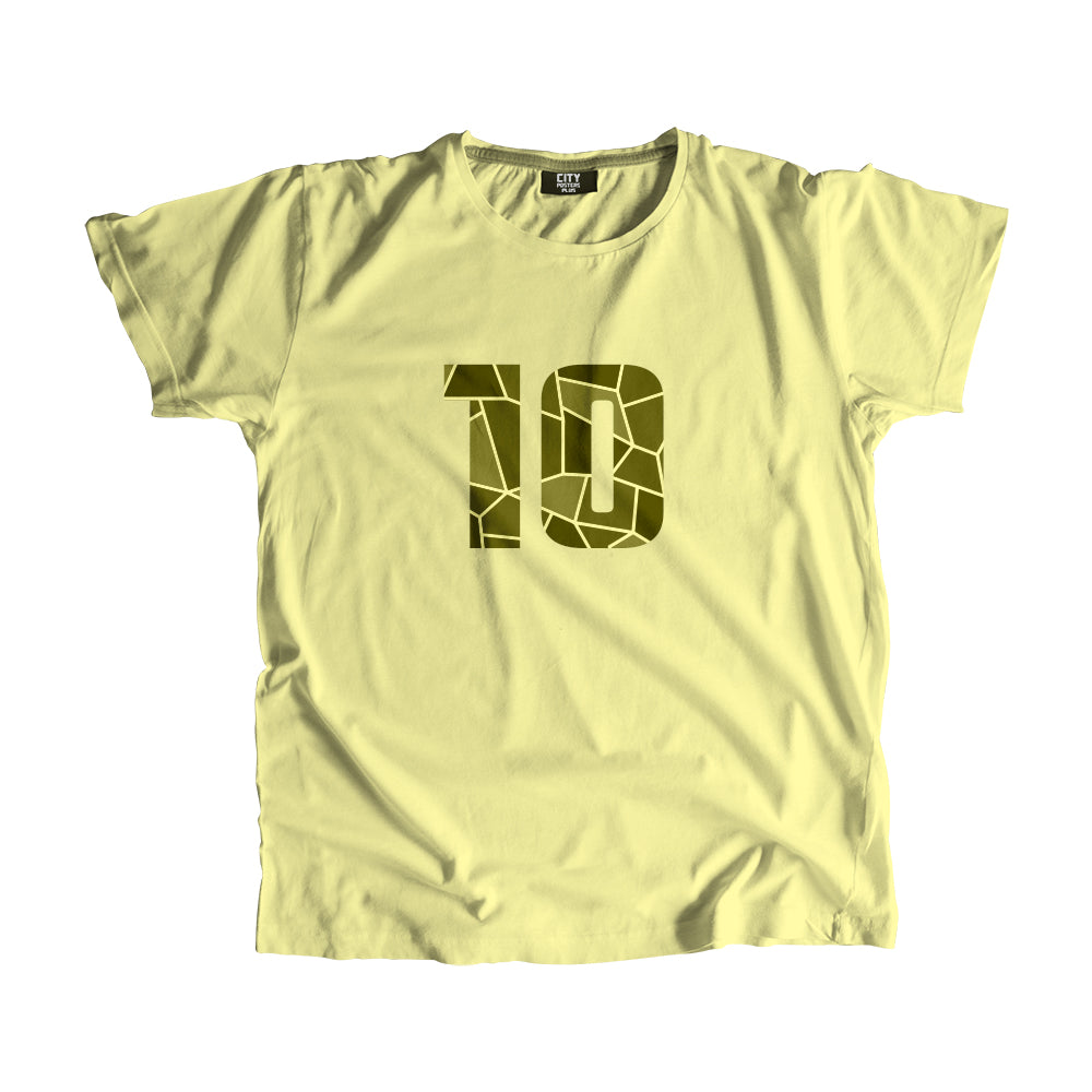 10 Number Men Unisex T-Shirt (Butter Yellow)