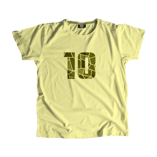 10 Number Men Unisex T-Shirt (Butter Yellow)
