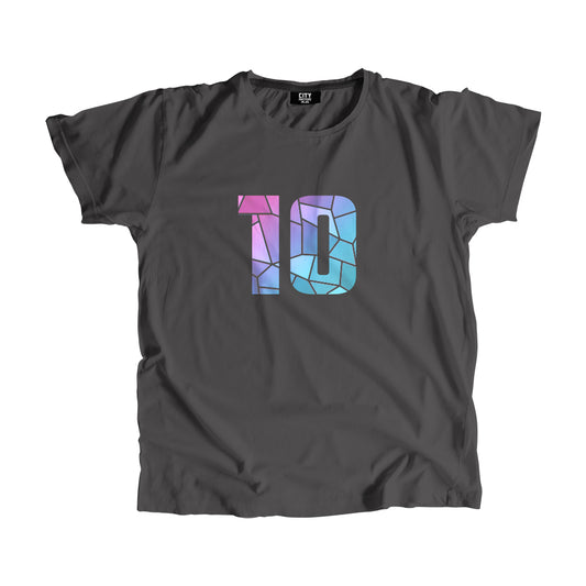 10 Number Men Unisex T-Shirt (Charcoal Grey)
