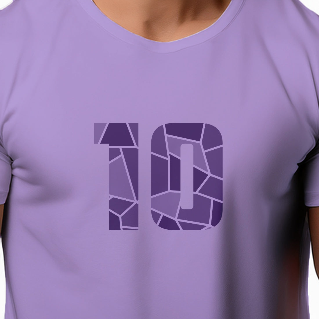 10 Number Men Unisex T-Shirt (Iris Lavender)