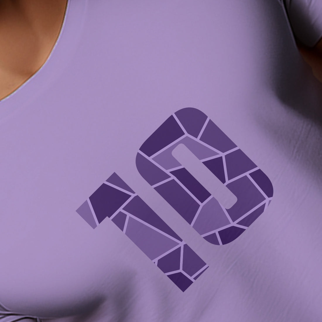 10 Number Men Unisex T-Shirt (Iris Lavender)