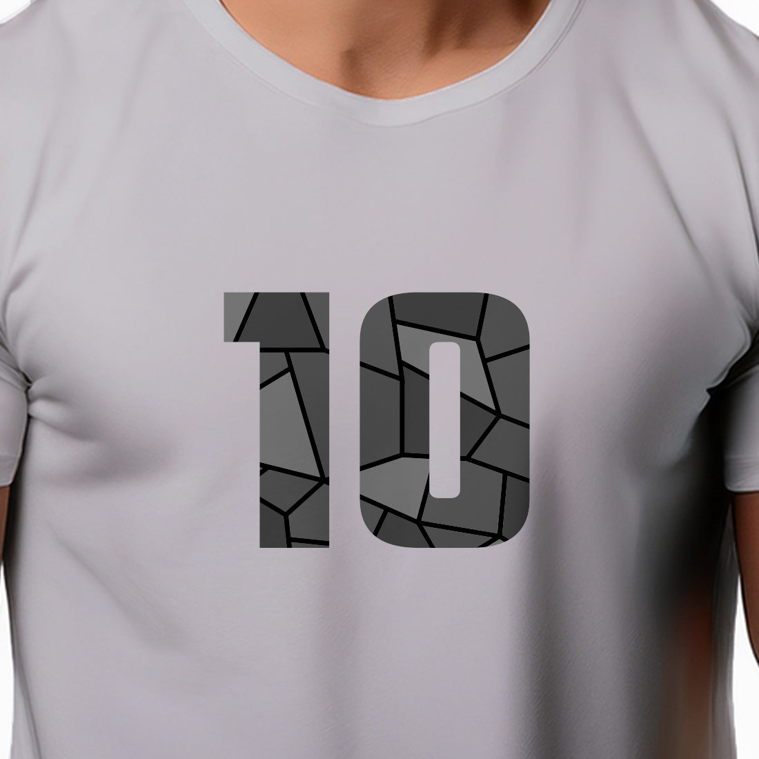 10 Number Men Unisex T-Shirt (Melange Grey)