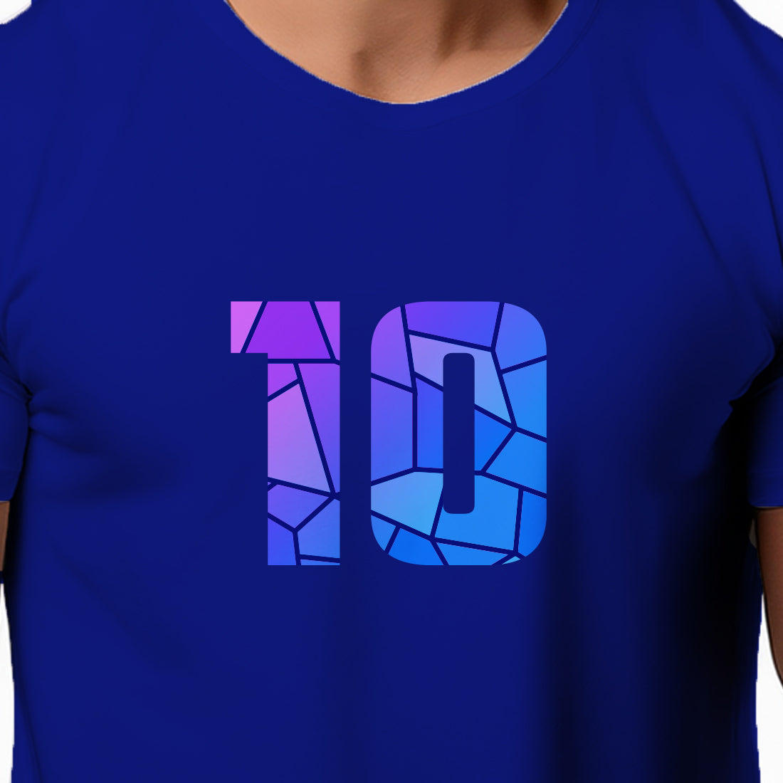 10 Number Men Unisex T-Shirt (Royal Blue)