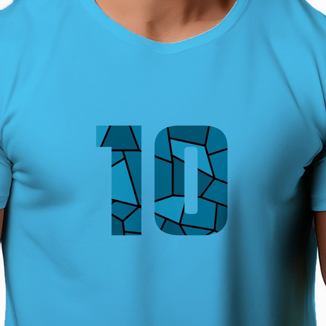 10 Number Men Unisex T-Shirt (Sky Blue)