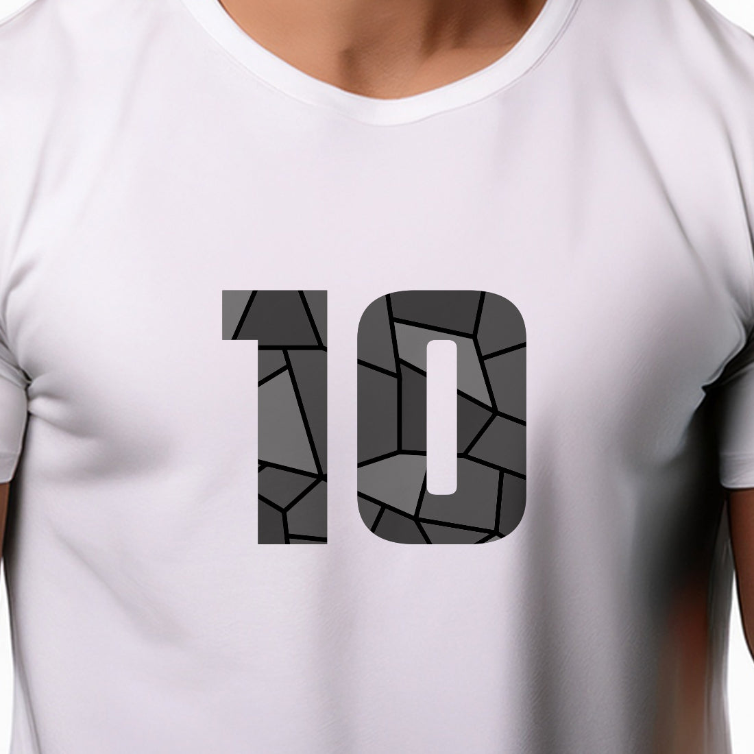 10 Number Men Unisex T-Shirt (White)