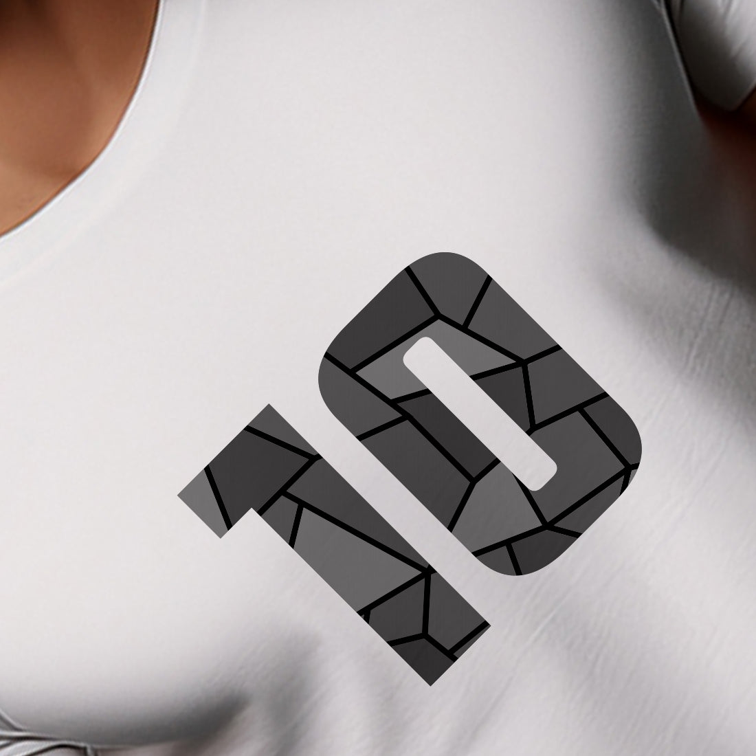 10 Number Men Unisex T-Shirt (White)