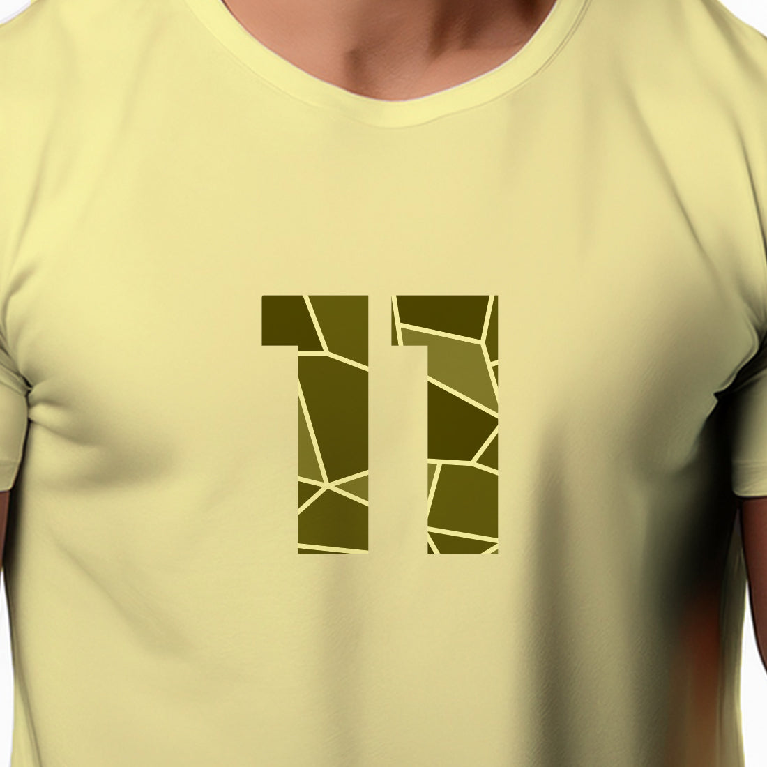 11 Number Men Unisex T-Shirt (Butter Yellow)
