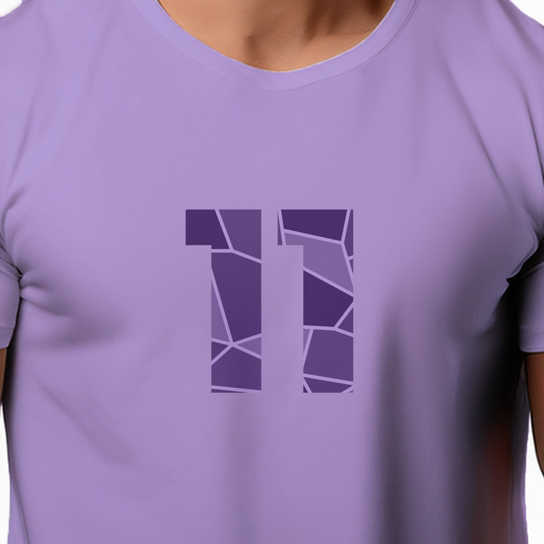 11 Number Men Unisex T-Shirt (Iris Lavender)