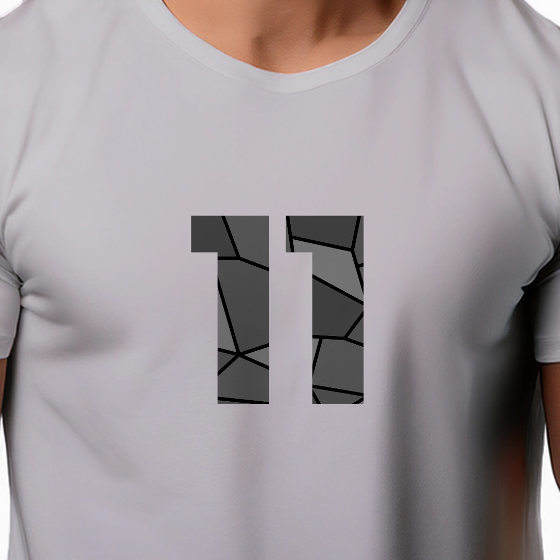 11 Number Men Unisex T-Shirt (Melange Grey)