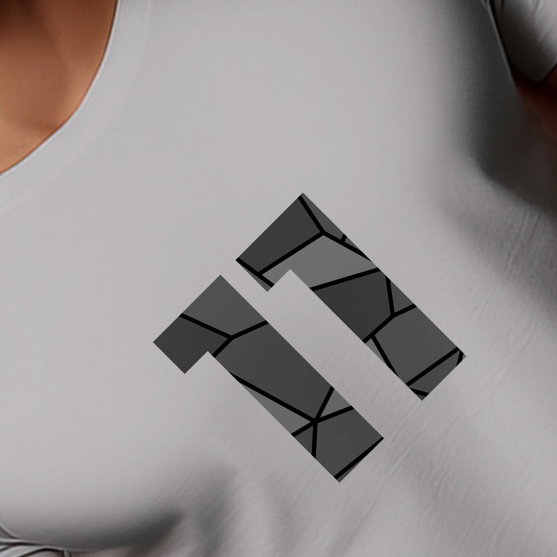 11 Number Men Unisex T-Shirt (Melange Grey)