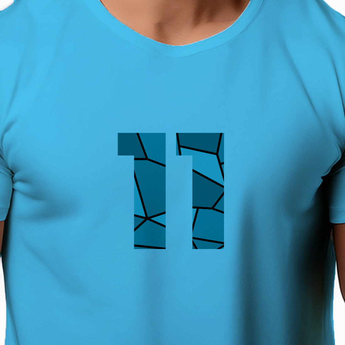 11 Number Men Unisex T-Shirt (Sky Blue)