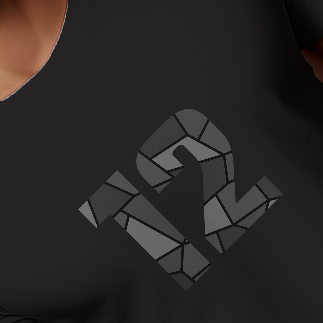 12 Number Men Unisex T-Shirt (Black)