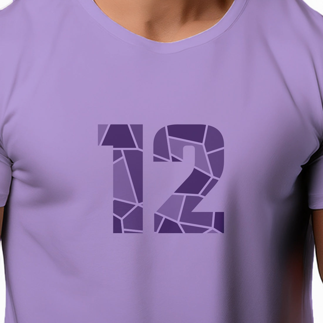 12 Number Men Unisex T-Shirt (Iris Lavender)