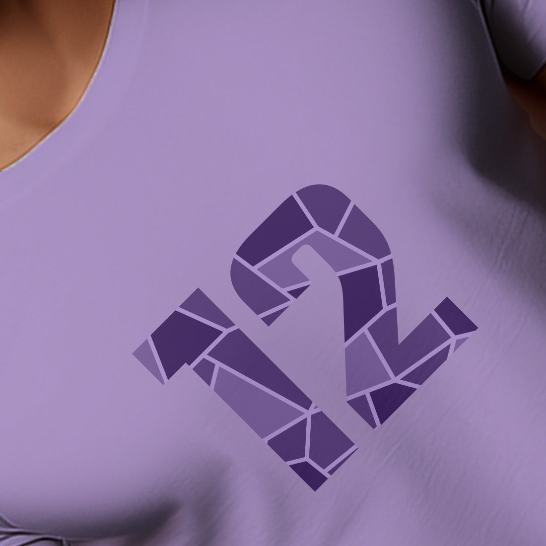12 Number Men Unisex T-Shirt (Iris Lavender)