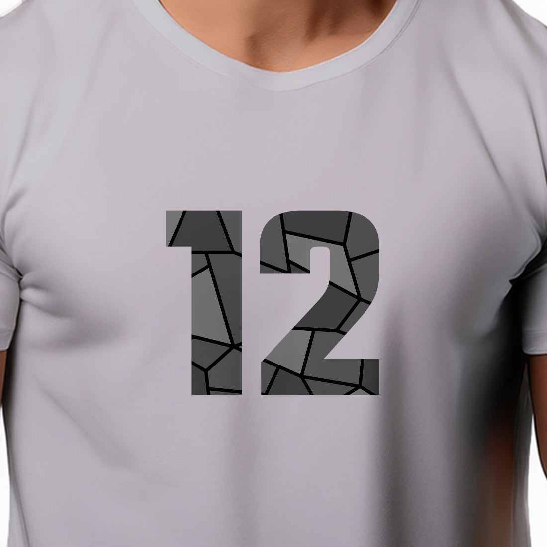 12 Number Men Unisex T-Shirt (Melange Grey)