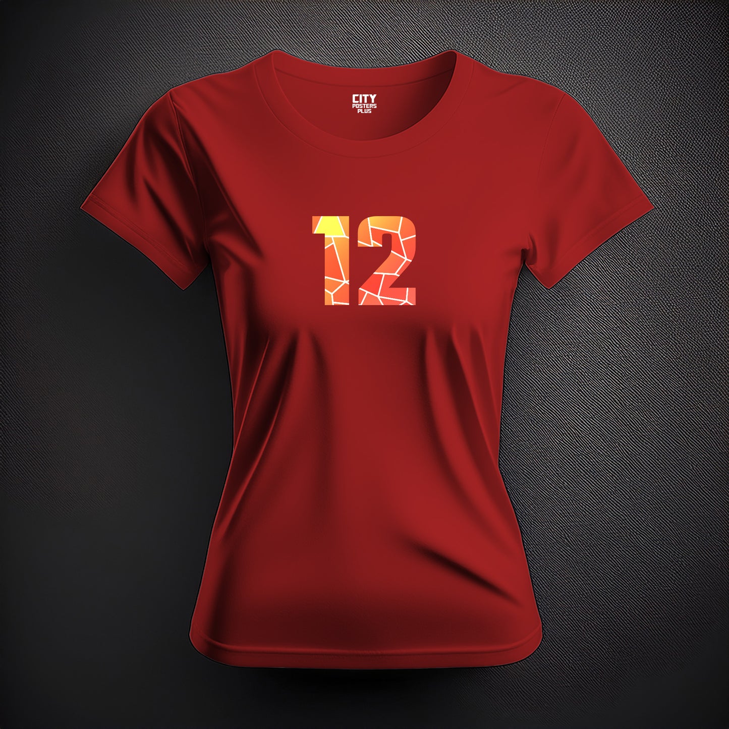 12 Number Women T-Shirt (Red)